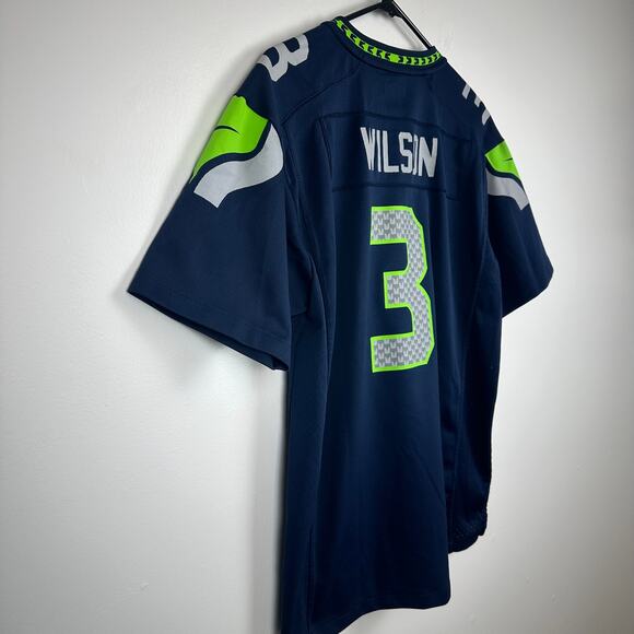 Nike NFL On Field Mens Seattle Seahawks #3 Russell Wilson Blue Home Jersey XL - Picture 5 of 13